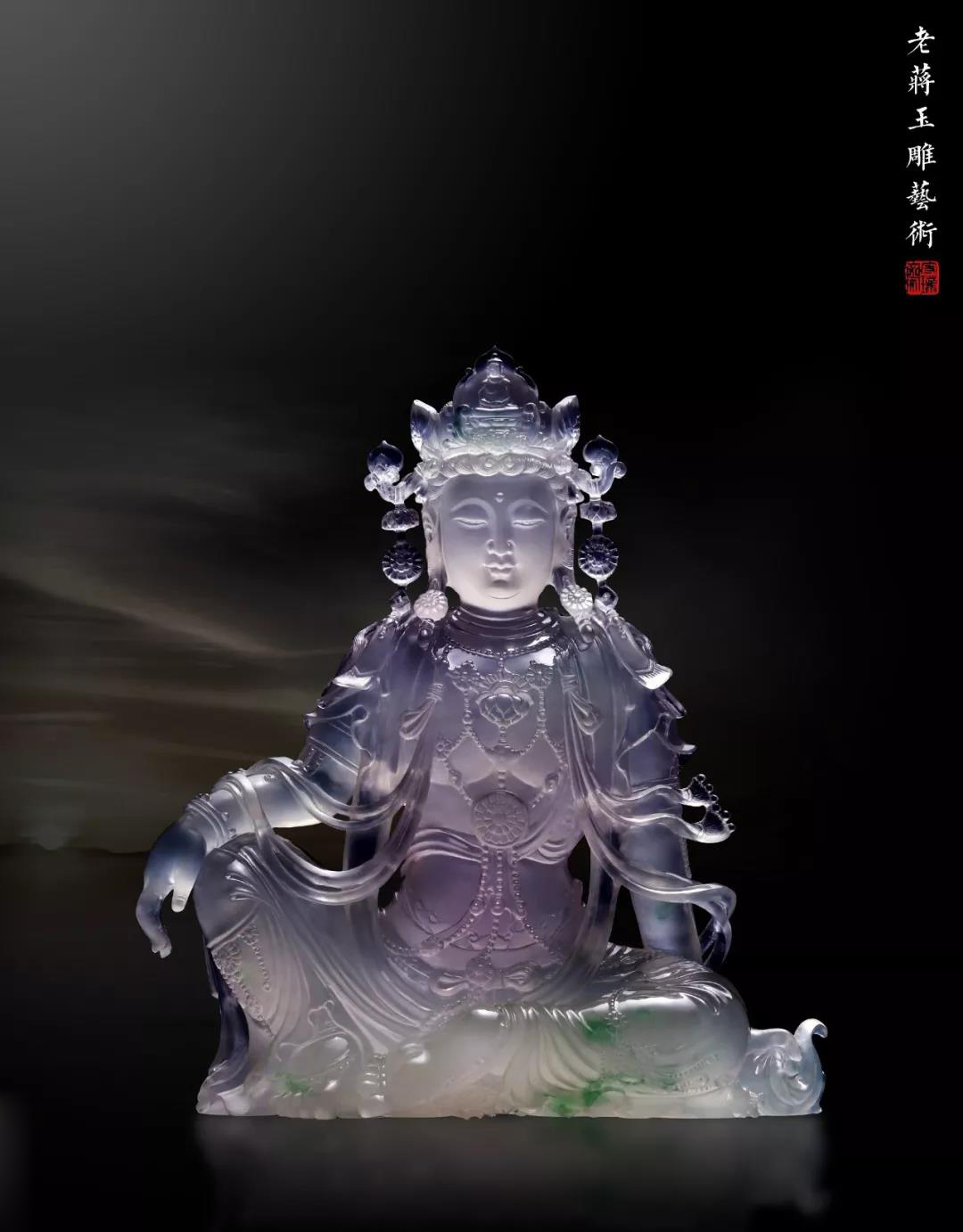 老蒋玉雕艺术《水月观音》诸法空相 不执于心 新时代玉雕大师网
